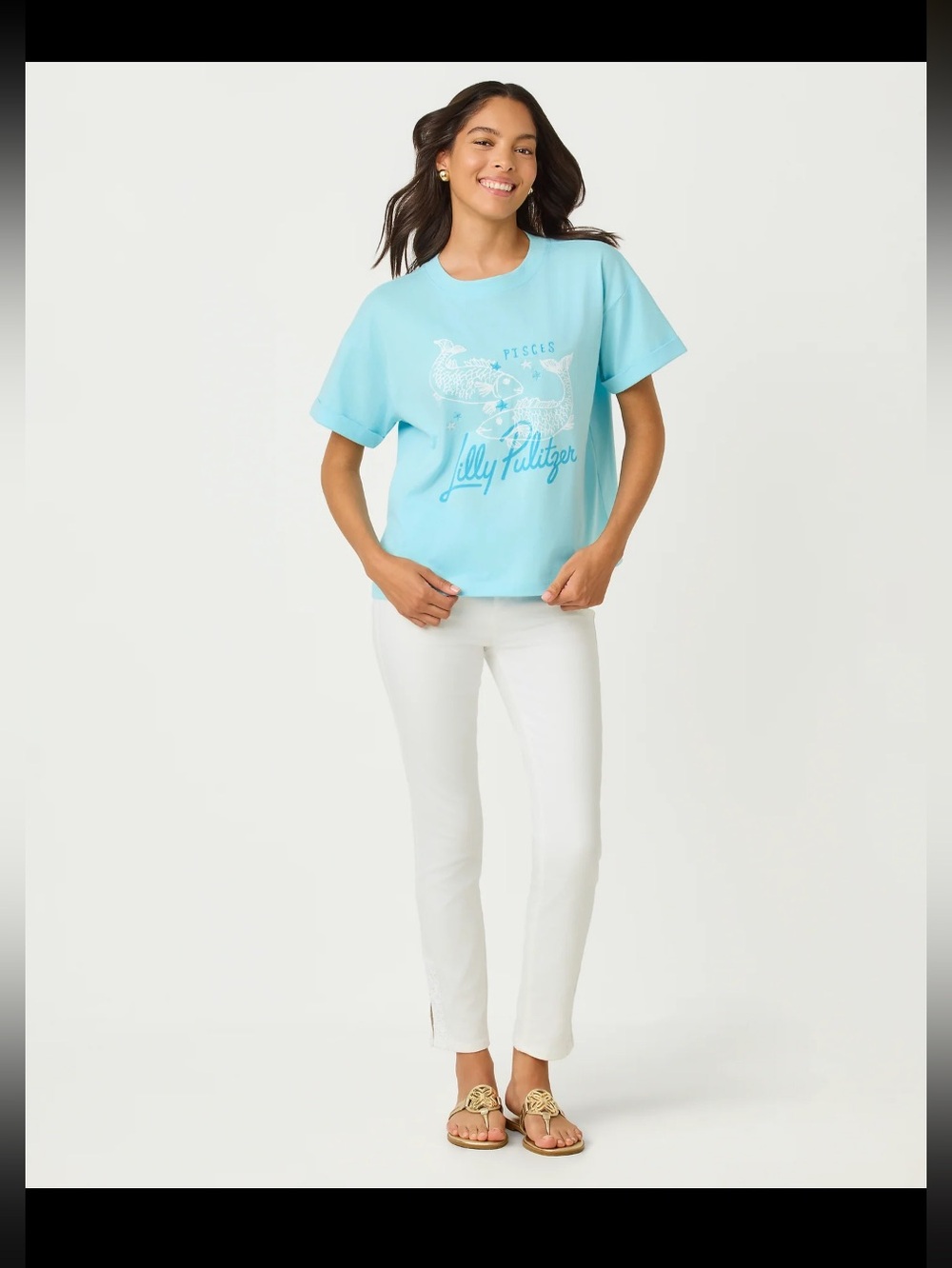 Lilly Pulitzer Stella Knit Top - Multi Pisces Graphic - Size M/L - NWT